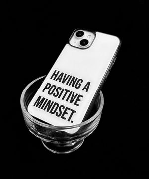 white positive mindset glass bumper case