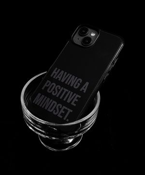 black positive mindset glass bumper case