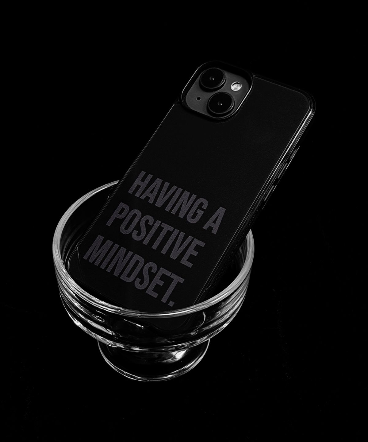 속담(SOKDAM) black positive mindset glass bumper case