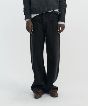 ELLIPSE DENIM PANTS - WASHED BLACK