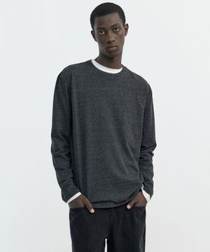 NEP LONGSLEEVE TOP - CHARCOAL