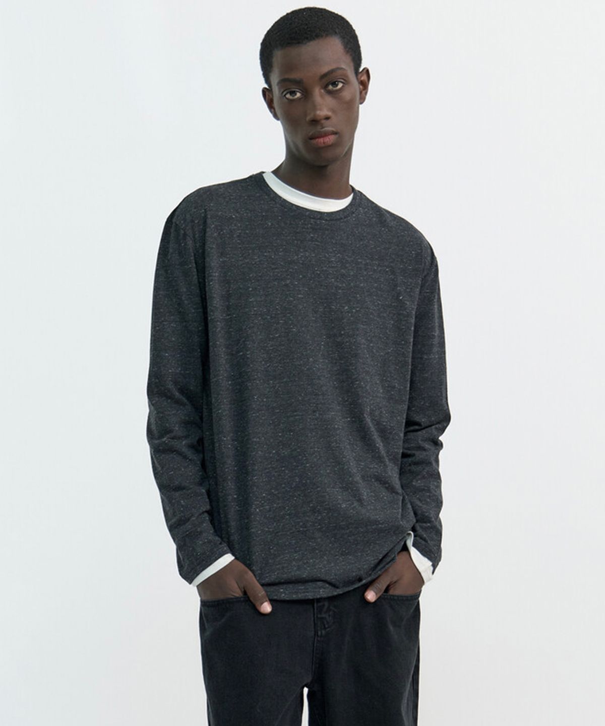 윈더(WINDER) NEP LONGSLEEVE TOP - CHARCOAL