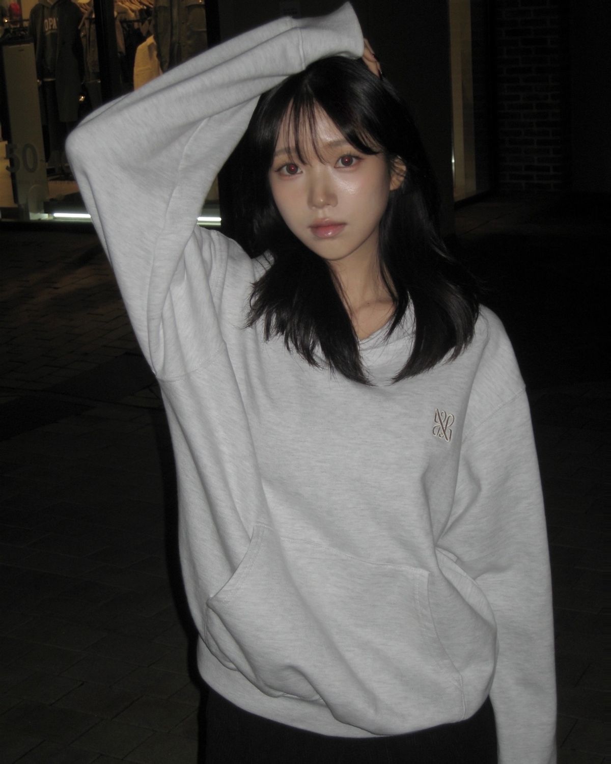 누벨르미에르(NOUVELLE LUMIERE) 아킨 후드티 라이트 그레이