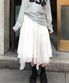 드롭아웃 포켓 레이어드 스커트 화이트