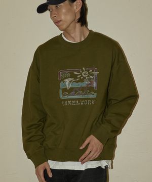 NO.017 마운틴 버드 빈티지 스웨트셔츠(올리브)