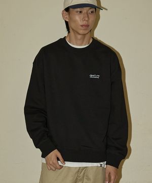 NO.413 CAW 베이직 로고 스웨트셔츠(블랙)