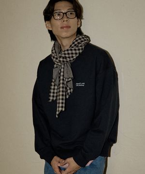 NO.413 CAW 베이직 로고 스웨트셔츠(네이비)