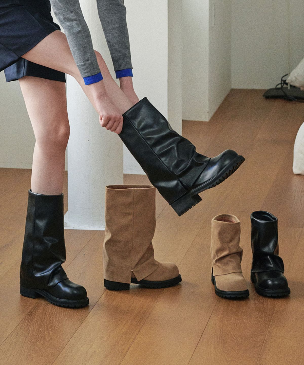프리플라(FRI FLA) ljh7127 Loose Fit Mid Boots - 3 Colors