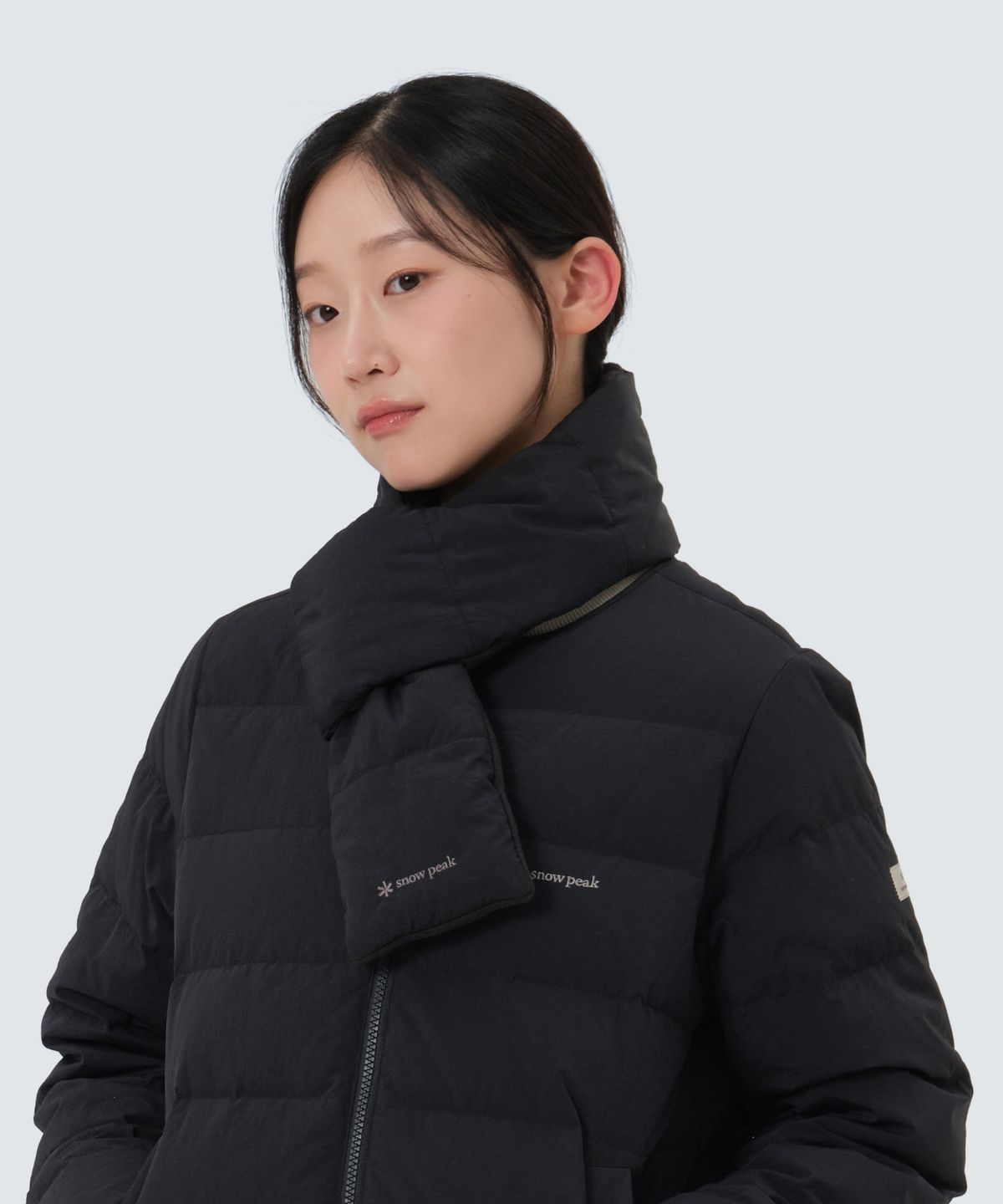 스노우피크 어패럴(SNOWPEAK APPAREL) 랜드 경량 프리마로프트 패딩 머플러 (S25WUTWA12) Black