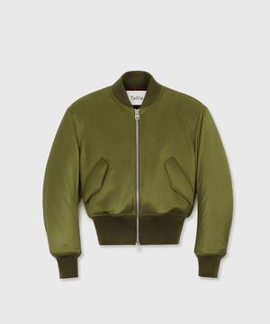 CHARLOTTE BOLD BOMBER JACKET OLIVE CRACK