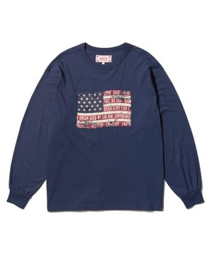 EASY & FREE FLAG LONG SLEEVE-NAVY