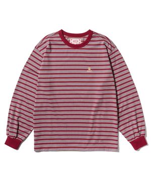 STRIPE LONG SLEEVE-BROWN
