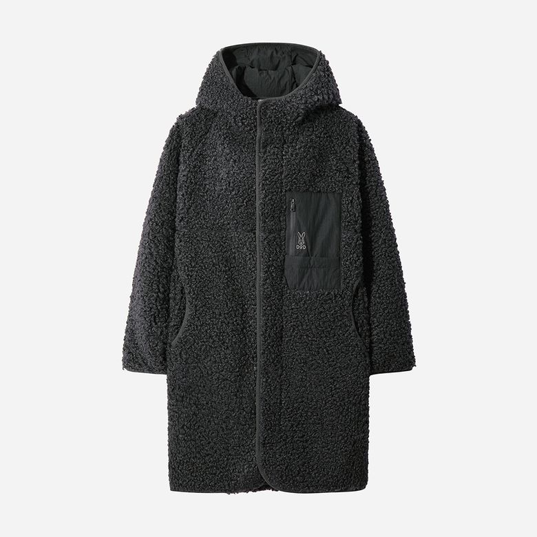 여성) 롱쉐르파 플리스 자켓(CHARCOAL GREY)