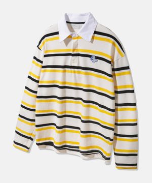 멀티 스트라이프 럭비 카라 롱 슬리브 BK7828_크림