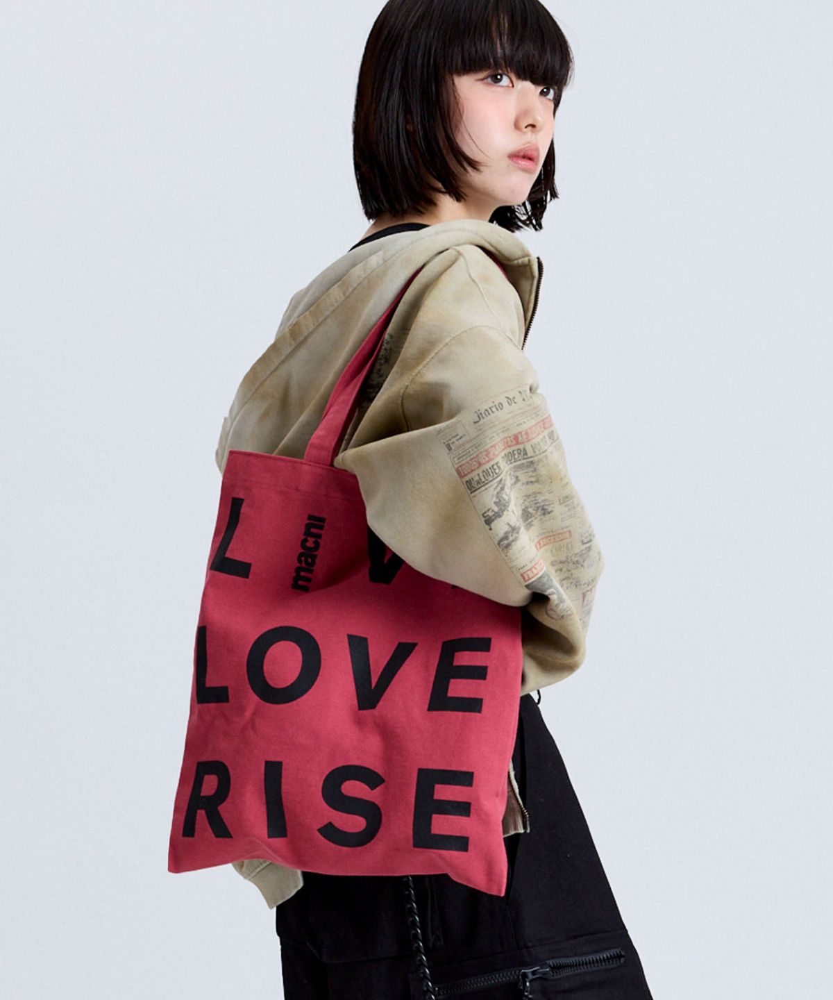 마크니(MACNI) LLR SLOGAN ECO BAG PINK
