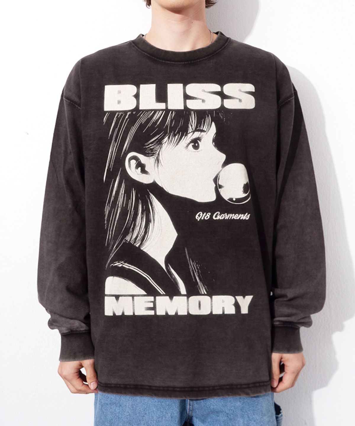 큐티에잇 가먼츠(QT8 GARMENTS) RG Bliss Washed Long Sleeve (Black)