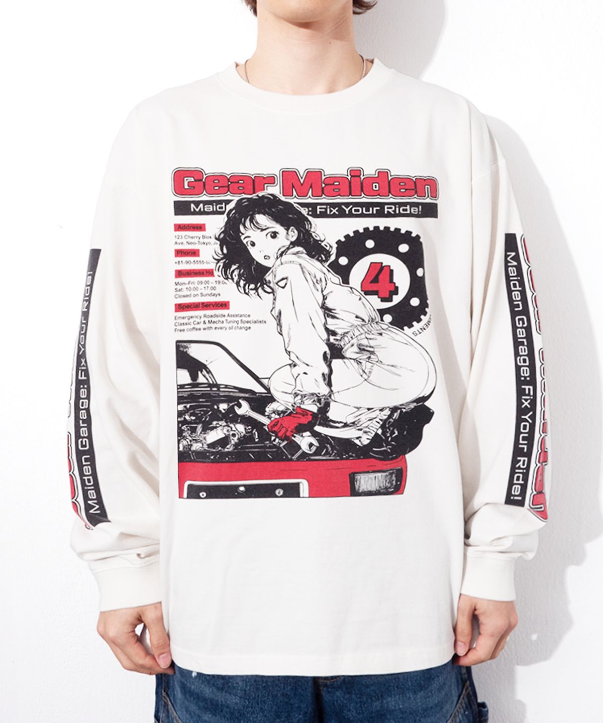 큐티에잇 가먼츠(QT8 GARMENTS) RG Gear Maiden Washed Long Sleeve (Ecru)