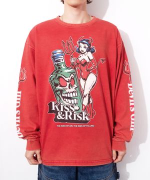 RG Kiss & Risk Washed Long Sleeve (Red)