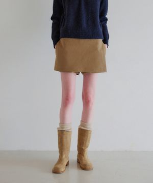 클래식 스웨이드 랩 스커트 팬츠_Nubuck Beige