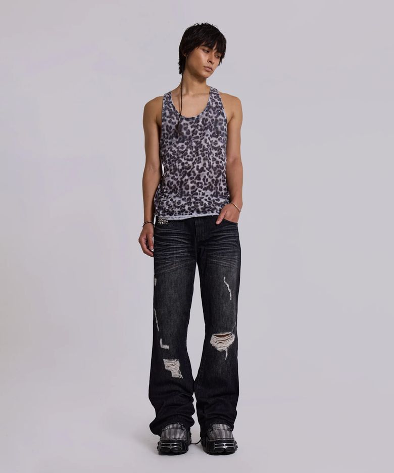 (U) 그레이 레오파드 스터드 탱크 에스비 멀티 GREY LEOPARD STUD TANK SB MULTI