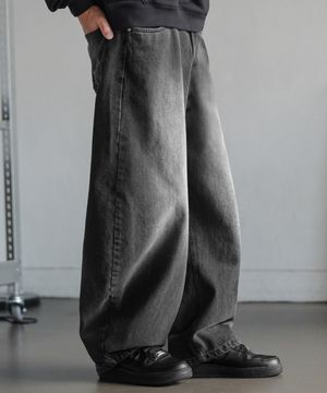 미스트 벌룬 와이드 데님팬츠 그레이 MMLP6920