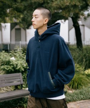 플리스 후드 - NAVY