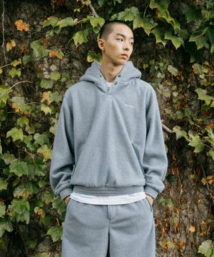 플리스 후드 - GRAY