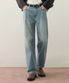 유주얼 세미 와이드 데님 팬츠 [DUSTY BLUE]