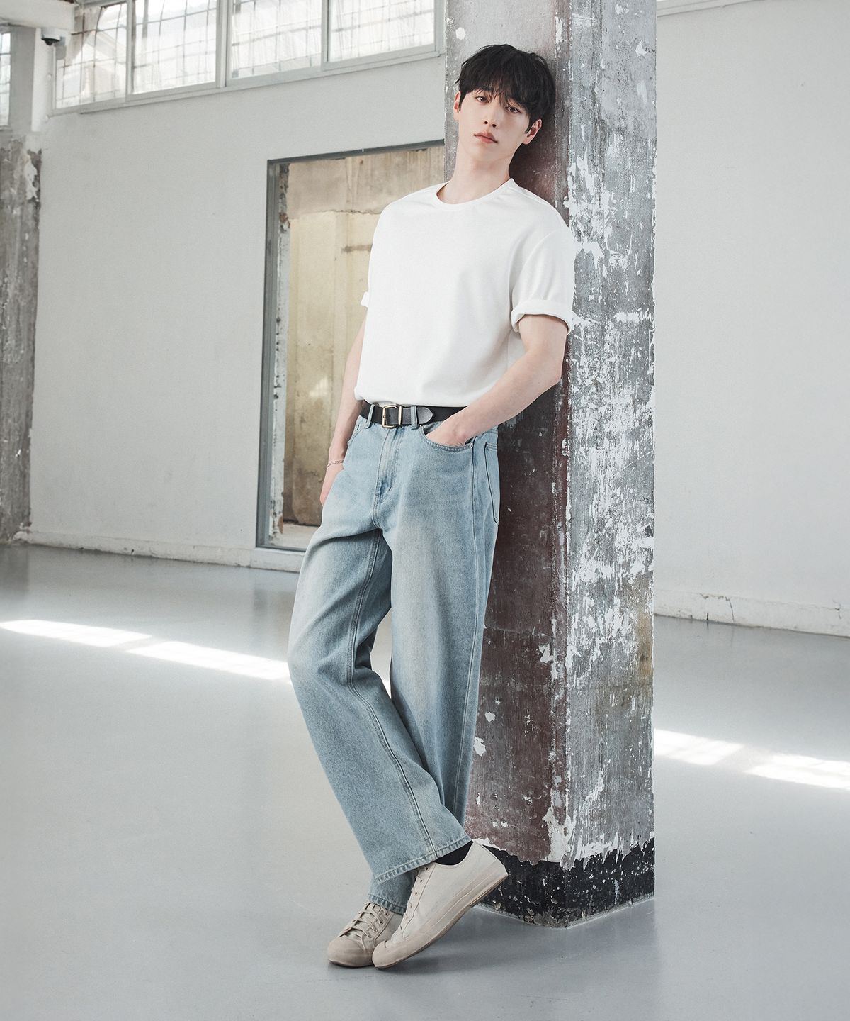 드로우핏(DRAW FIT) 유주얼 세미 와이드 데님 팬츠 [DUSTY BLUE]
