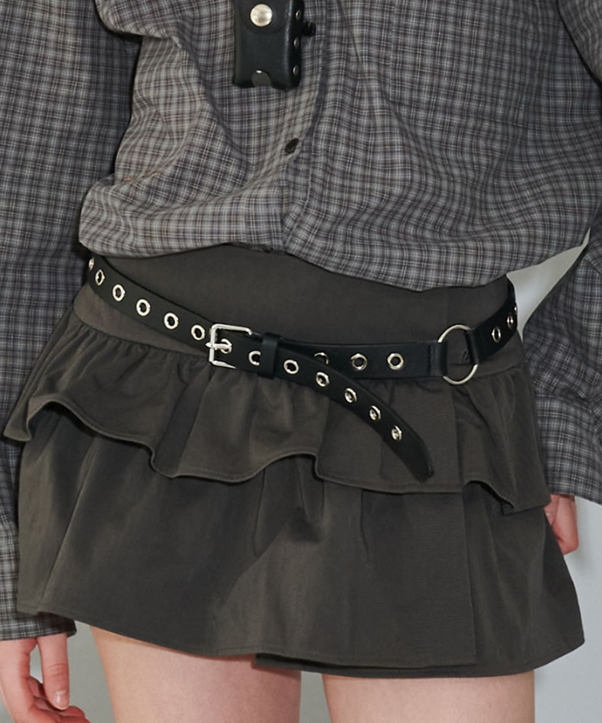 더포르타(THEPORTA) THEPORTA EYELET BELT, BLACK