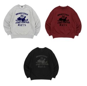 모뉴먼트 베어 맨투맨 (블랙/버건디/메란지)