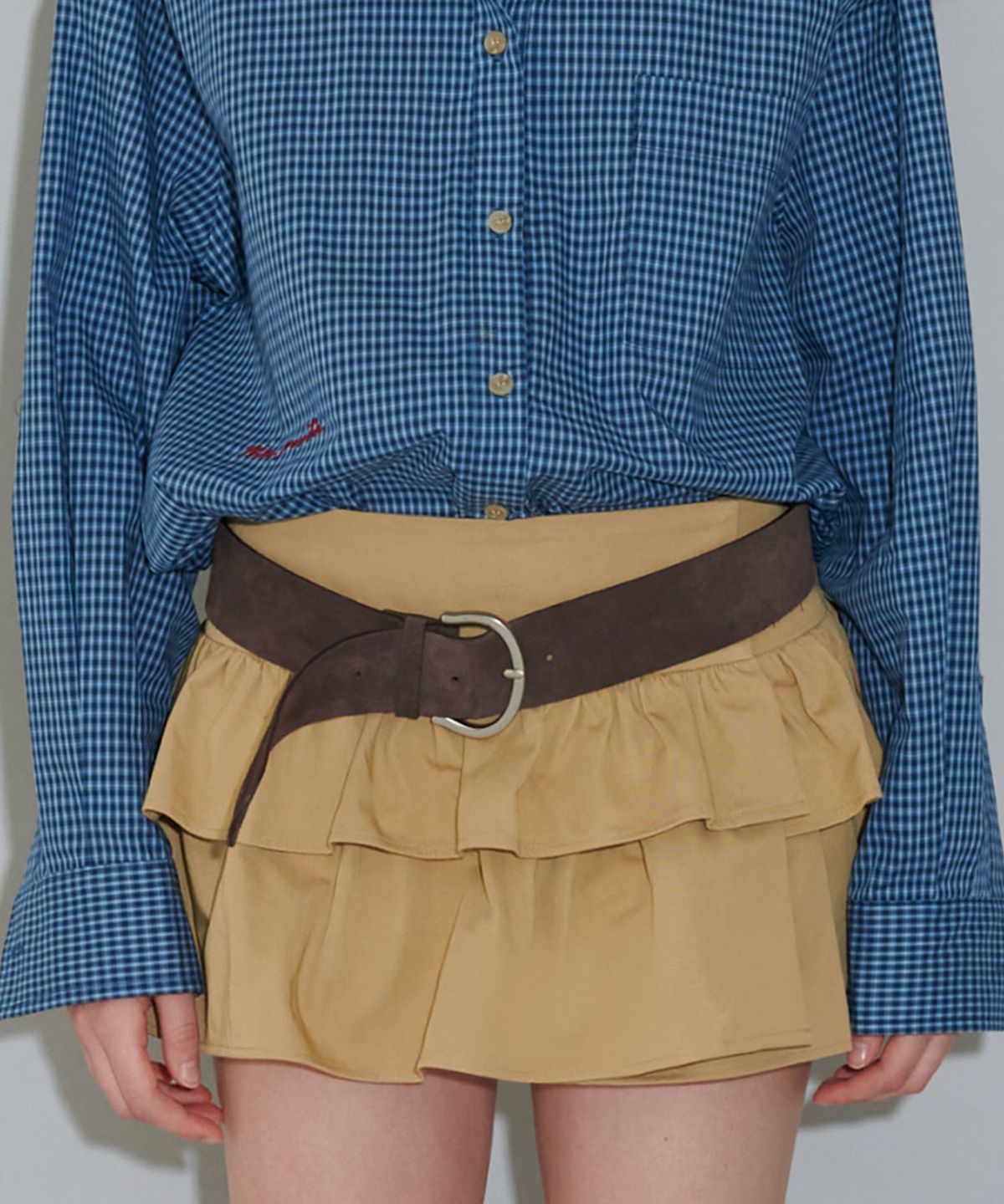더포르타(THEPORTA) THEPORTA SOFT SUEDE BELT, BROWN