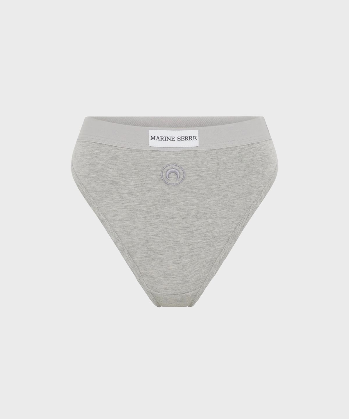 마린 세르(MARINE SERRE) (W) 문 로고 스트레치 저지 하이 웨이스트 브리프 그레이 MOON LOGO STRETCH JERSEY HIGH-WAIST BRIEFS GR50 GREY