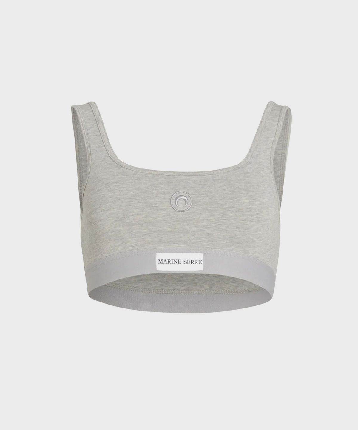 마린 세르(MARINE SERRE) (W) 문 로고 스트레치 저지 스포츠 브라 그레이 MOON LOGO STRETCH JERSEY SPORTS BRA GR50 GREY