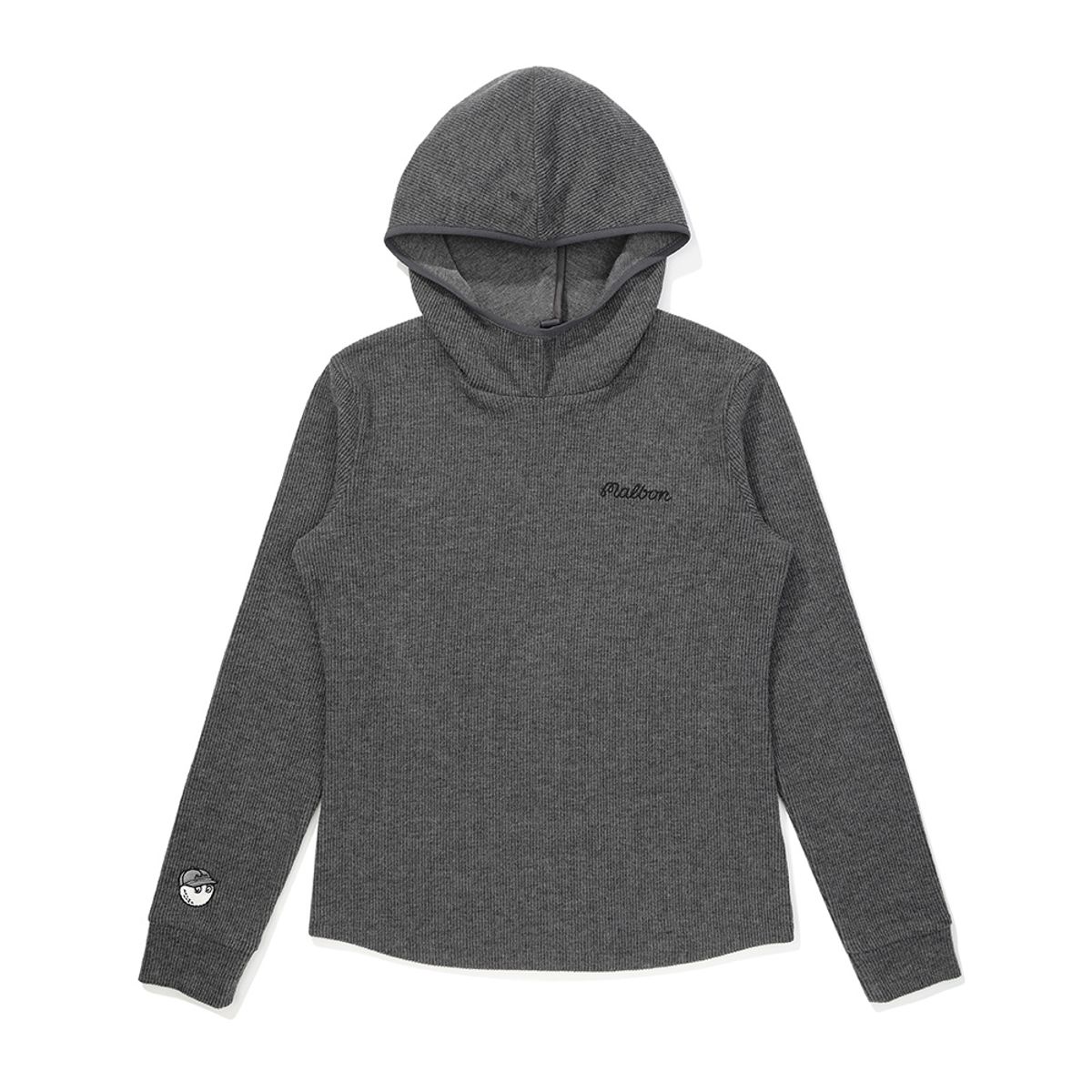 말본 골프(MALBON GOLF) 여성 하이브리드 후드 이너 티셔츠 DARK MELANGE GREY (WOMAN)