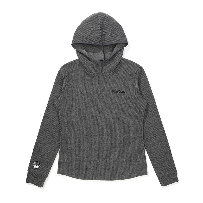 여성 하이브리드 후드 이너 티셔츠 DARK MELANGE GREY (WOMAN)