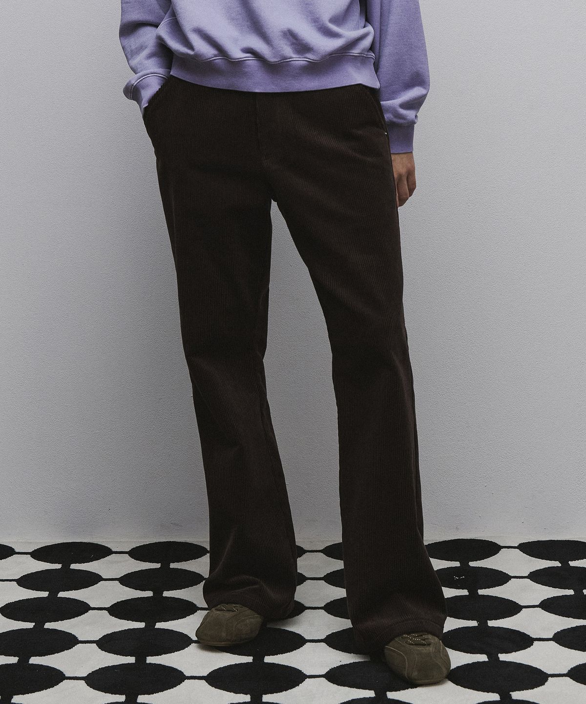 롤링스튜디오(ROLLINGSTUDIOS) CORDUROY FLARED PANTS BROWN