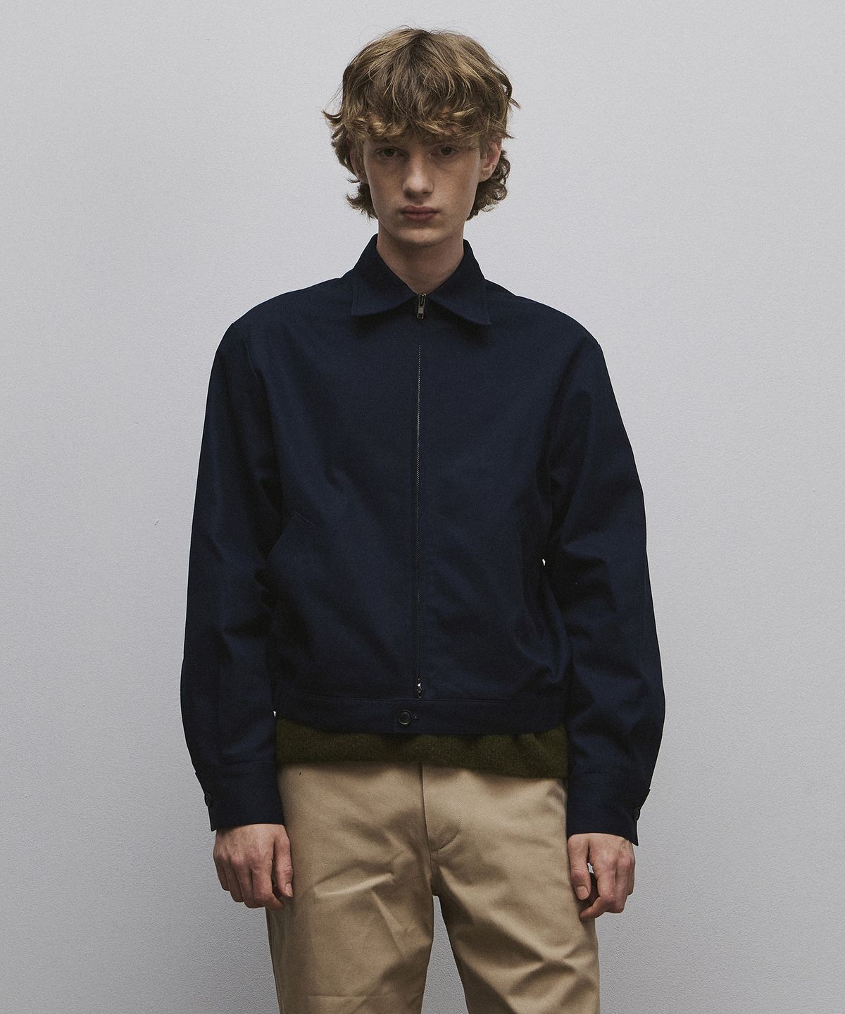 롤링스튜디오(ROLLINGSTUDIOS) COTTON TWILL BLOUSON JACKET NAVY