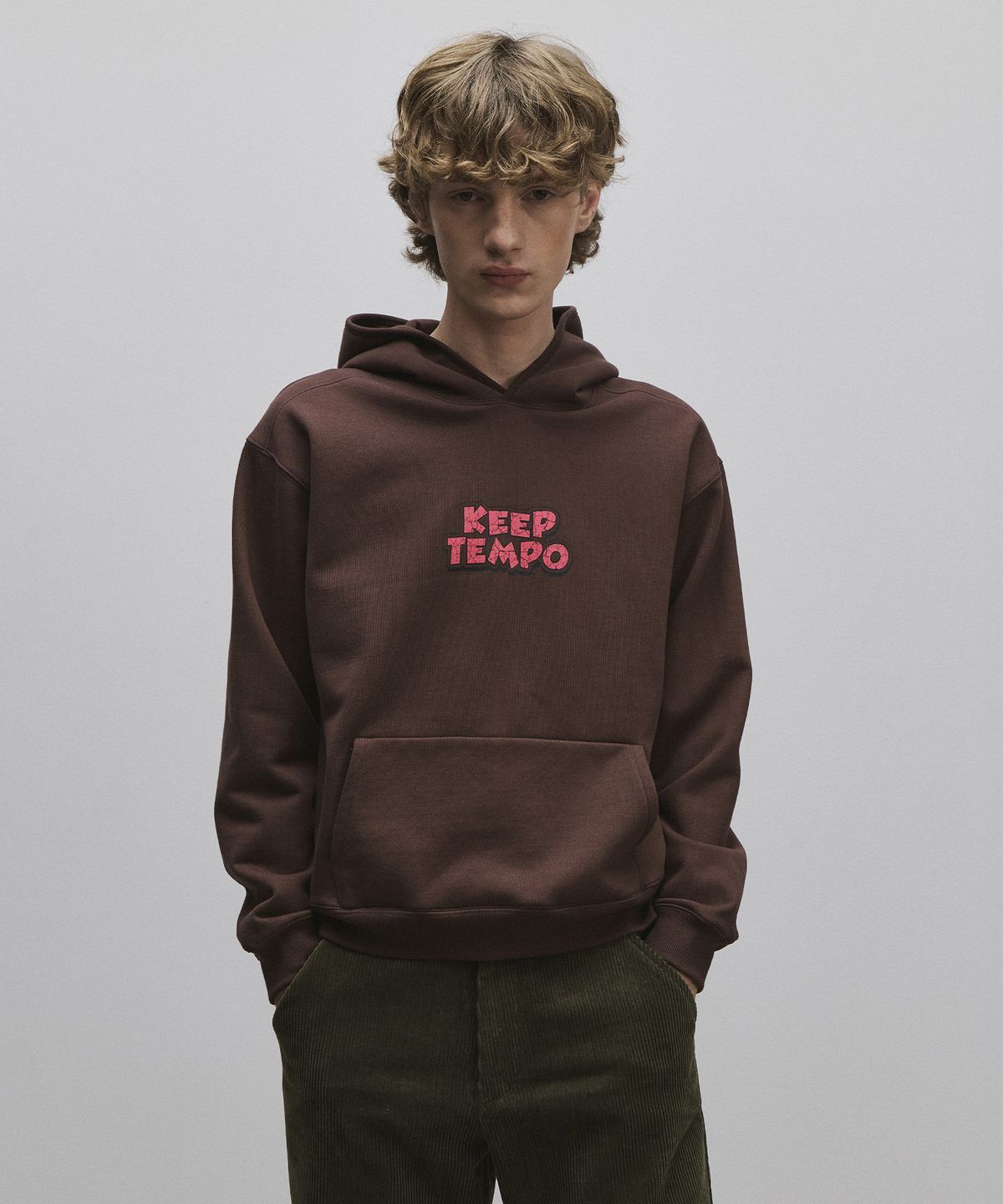 롤링스튜디오(ROLLINGSTUDIOS) SOFT COTTON HOODIE DARK BROWN