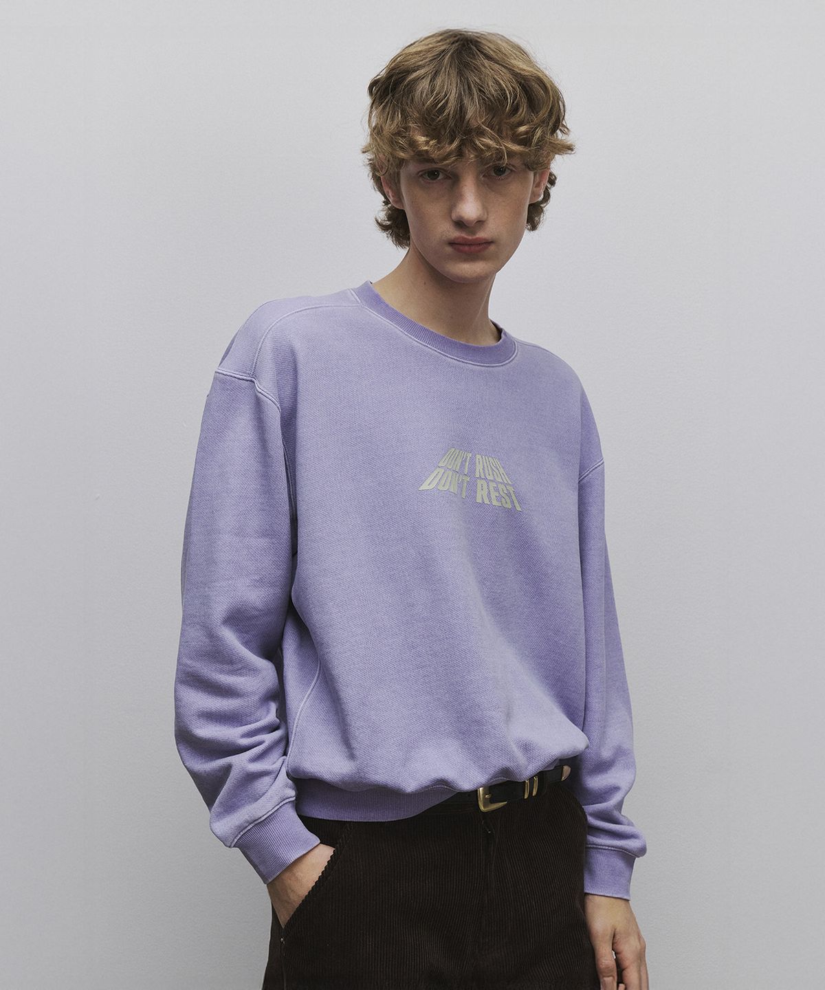 롤링스튜디오(ROLLINGSTUDIOS) GARMENT WASHED SWEATSHIRT LILAC