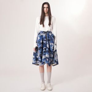 AW52PT35 카모 플레어 팬츠_블루