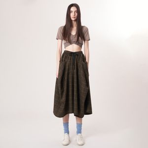 AW52PT34 윈터체크 테크플레어 팬츠_다크브라운