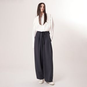 AU52PT39 더블 테크 와이드 팬츠_다크그레이