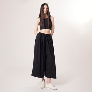 AU52PT33 F 와이드 크롭 팬츠_블랙