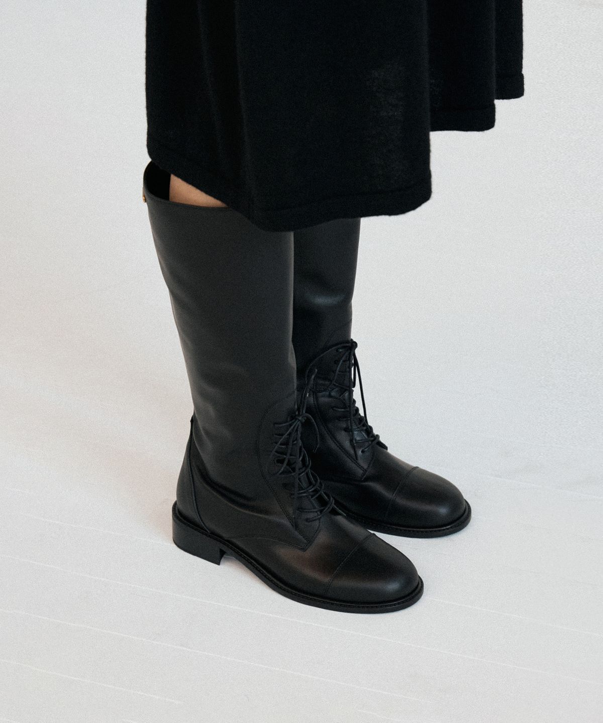 호와스(HOWUS) KAMILLE LACE-UP LONG BOOTS (BLACK)