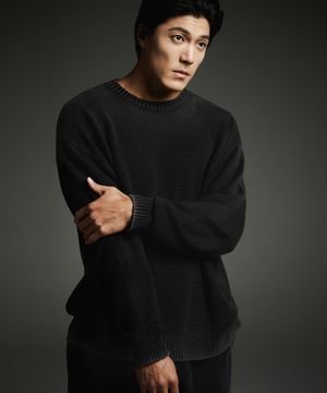 [빅사이즈]잉크셰이드 워시드 데님 스웨터