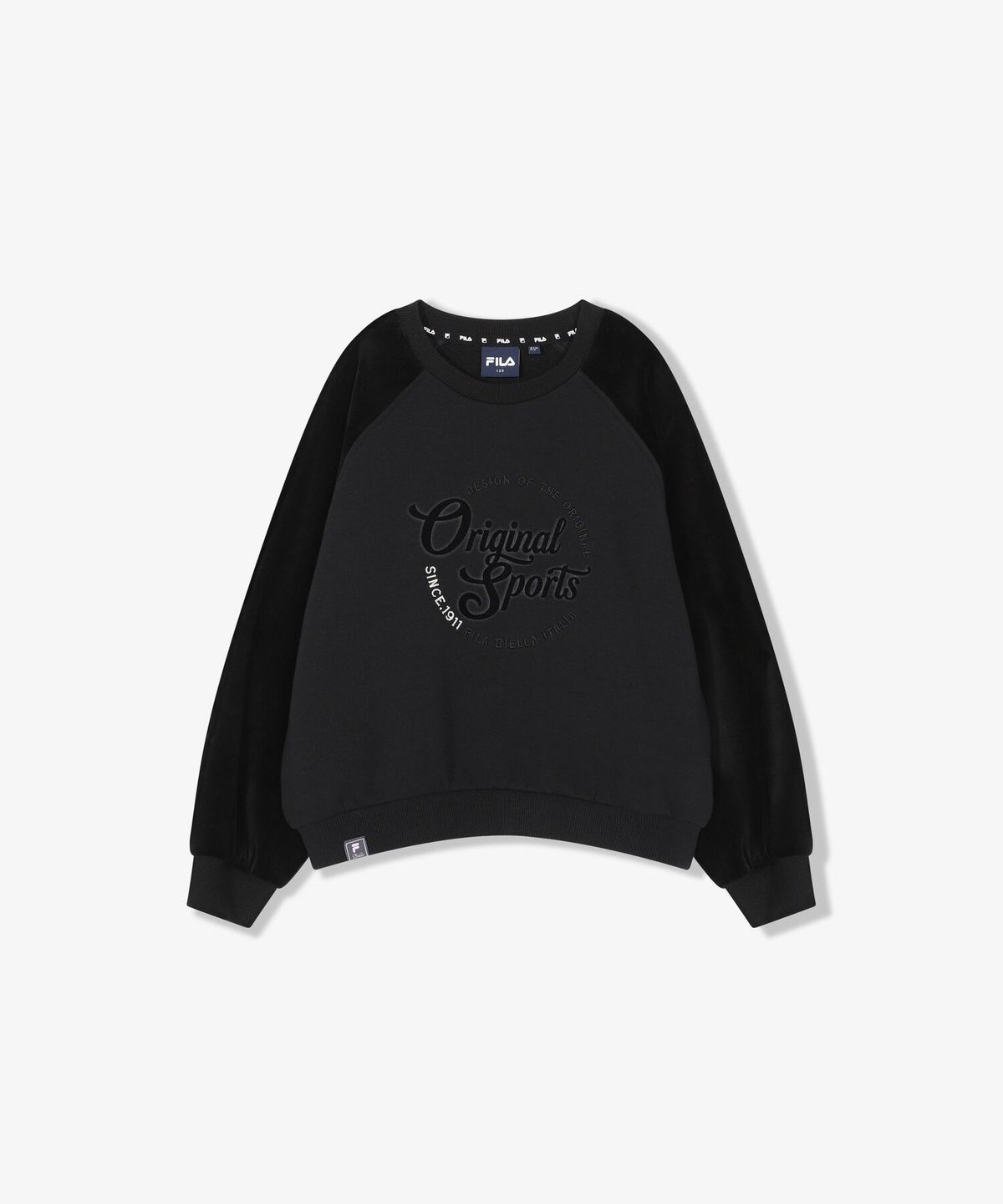 휠라 키즈(FILA KIDS) 여아 라글란 배색 맨투맨