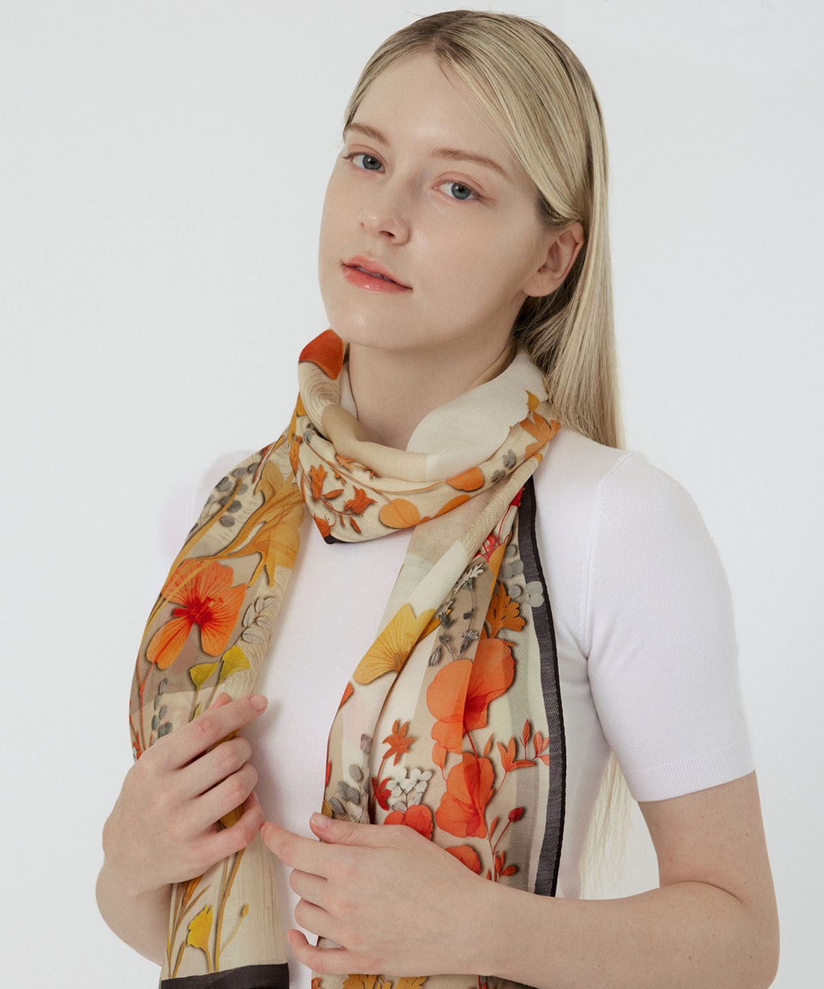 루이까또즈스카프(LOUIS QUATORZE SCARF) 그랑카나리아 울실크 롱 스카프