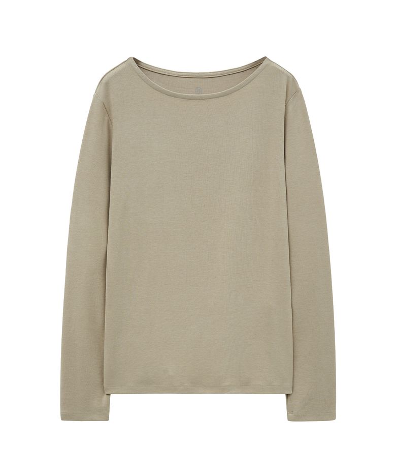 SITP5226 소프트 보트넥 코어 티셔츠_Light beige
