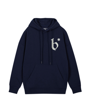 B로고 후드 네이비